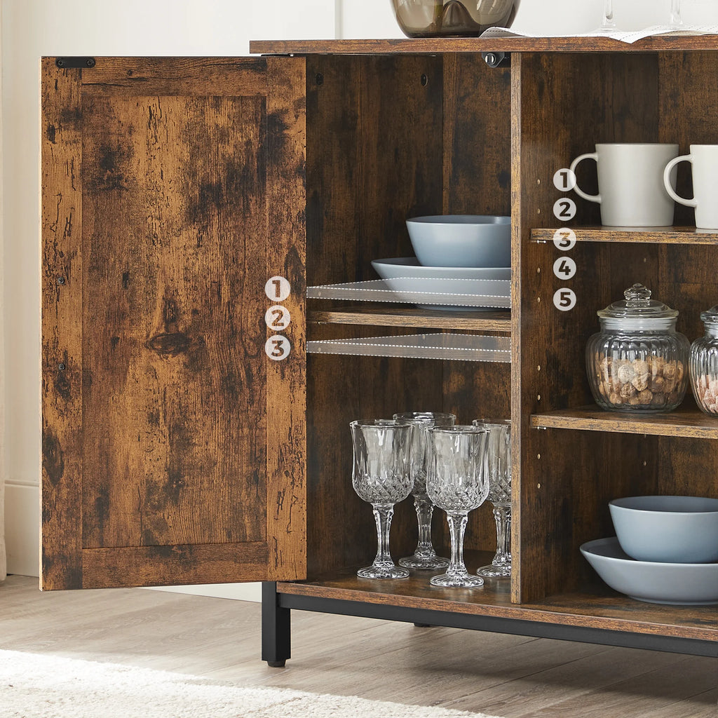 Buffet Table Sideboard Storage Cabinet with Barn Doors