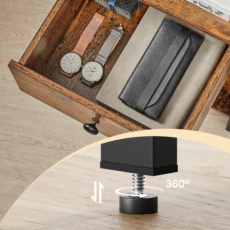 Table with Drawer and Shelf – Modern Nightstand for Bedroom & Living Room