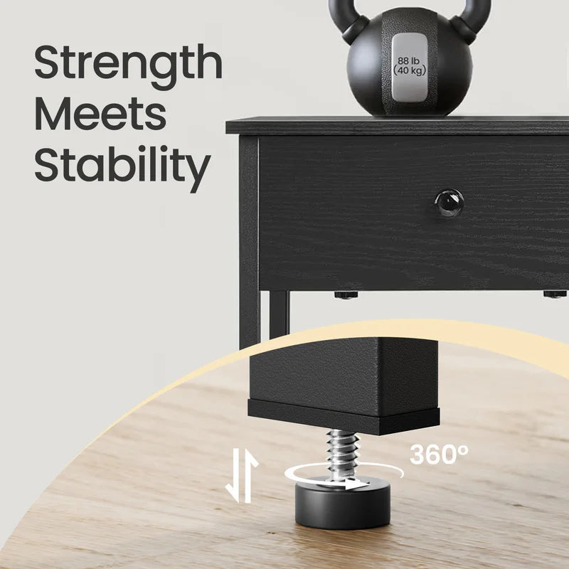 Table with Drawer and Shelf – Modern Nightstand for Bedroom & Living Room